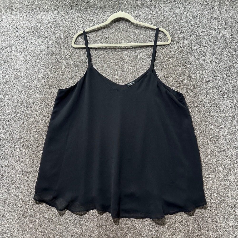 Torrid Sophie Black Chiffon Double Layer Cami Camisole Tank Top Size 2X